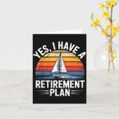 Funny Sailing Retirement Plan Boat Lover Gift  Kaart (Gele Bloem)