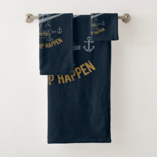 Funny Sailor Gift, Sailing Gifts Kapitein Retro Bad Handdoek