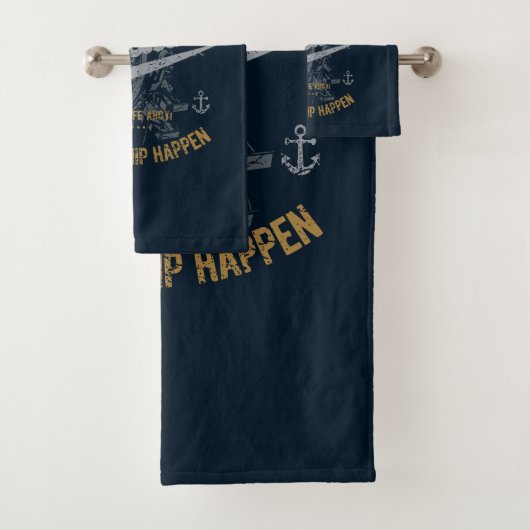 Funny Sailor Gift, Sailing Gifts Kapitein Retro Bad Handdoek (Insitu)