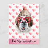 Funny Saint Bernard ben mijn Valentijn Dog Valenti Feestdagenkaart (Voorkant)