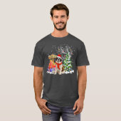 Funny Saint Bernard Santa KerstHondenliefhebber T-shirt (Voorkant volledig)