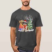 Funny Saint Bernard Santa KerstHondenliefhebber T-shirt (Voorkant)