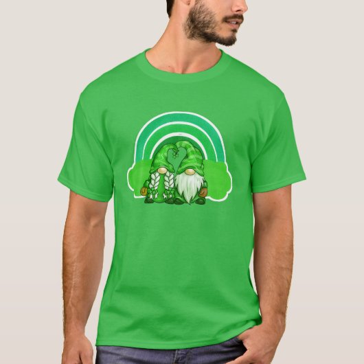 Funny Saint Patrick Gnome St Patricks Day Rainbow T-shirt (Voorkant)