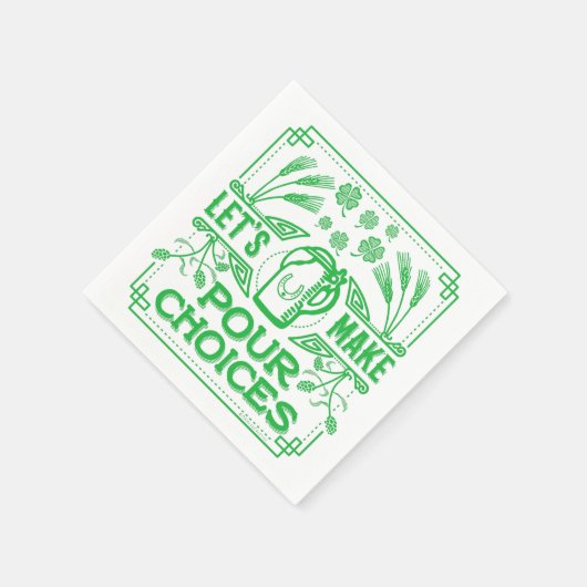 Funny Saint Patrick's Day Beer Pour Choices Irish Servet (Hoek)