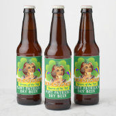 Funny Saint Patrick's Day Cleopatra Pun Irish Bier Etiket (Flessen)