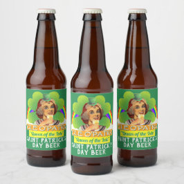 Funny Saint Patrick's Day Cleopatra Pun Irish Bier Etiket