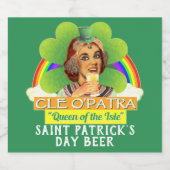 Funny Saint Patrick's Day Cleopatra Pun Irish Bier Etiket (Enkel label)