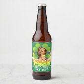 Funny Saint Patrick's Day Cleopatra Pun Irish Bier Etiket (Voorkant)