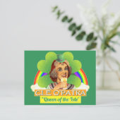 Funny Saint Patrick's Day Cleopatra Pun Irish Briefkaart (Staand voorkant)