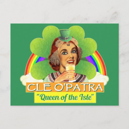 Funny Saint Patrick's Day Cleopatra Pun Irish Briefkaart (Voorkant)