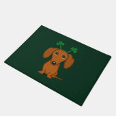 Funny Saint Patrick's Day Dachshund Shamrocks Deurmat (Schuin)