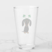 Funny Saint Patrick's Day Dachshund Shamrocks Glas (Achterkant)
