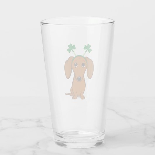 Funny Saint Patrick's Day Dachshund Shamrocks Glas (Achterkant)