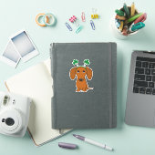 Funny Saint Patrick's Day Dachshund Shamrocks Sticker (iPad Cover)