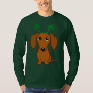 Funny Saint Patrick's Day Dachshund Shamrocks T-shirt