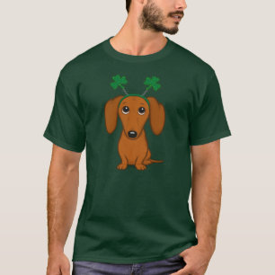 Funny Saint Patrick's Day Dachshund Shamrocks T-shirt