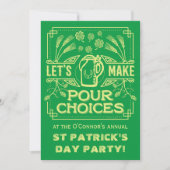 Funny Saint Patrick's Day Green Irish Beer Party Kaart (Voorkant)