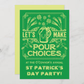 Funny Saint Patrick's Day Green Irish Beer Party Kaart (Voorkant / Achterkant)