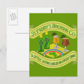 Funny Saint Patrick's Day Leprechaun Brewery Briefkaart (Voorkant / Achterkant)