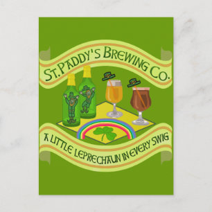 Funny Saint Patrick's Day Leprechaun Brewery Briefkaart