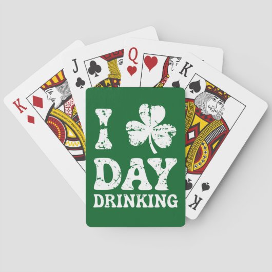 Funny Saint Patricks Day Party St Pats Funny Drink Pokerkaarten (Achterkant)