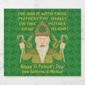 Funny Saint Patrick's Day Sakes Joke Green Irish Bier Etiket (Enkel label)