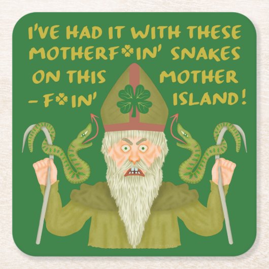 Funny Saint Patrick's Day Sakes Joke Green Irish Kartonnen Onderzetters (Voorkant)