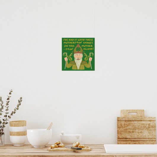 Funny Saint Patrick's Day Sakes Joke Green Irish Poster (Keuken)