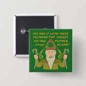 Funny Saint Patrick's Day Sakes Joke Green Irish Vierkante Button 5,1 Cm (Voorkant /achterkant)