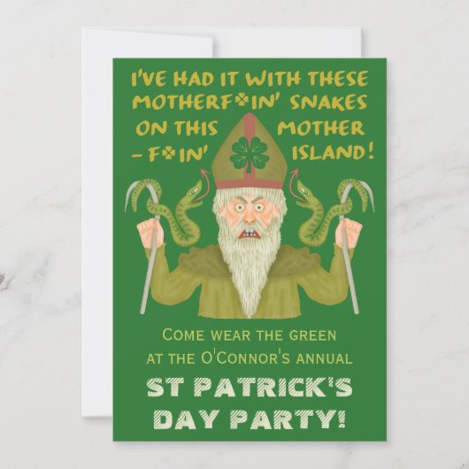 Funny Saint Patrick's Day Sakes Joke Irish Party Kaart (Voorkant)