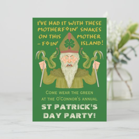 Funny Saint Patrick's Day Sakes Joke Irish Party Kaart (Staand voorkant)