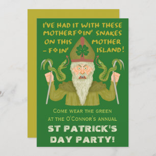 Funny Saint Patrick's Day Sakes Joke Irish Party Kaart