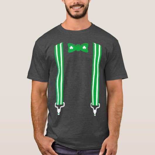 Funny Saint Patricks Day Shamrock Bow Stropdas T-shirt (Voorkant)