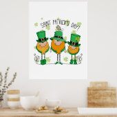 Funny Saint Patrick's Day T-Shirt Irish Shamrock Poster (Keuken)