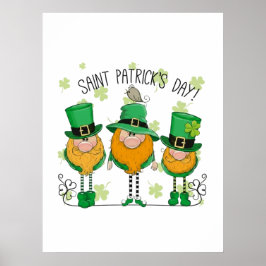 Funny Saint Patrick's Day T-Shirt Irish Shamrock Poster