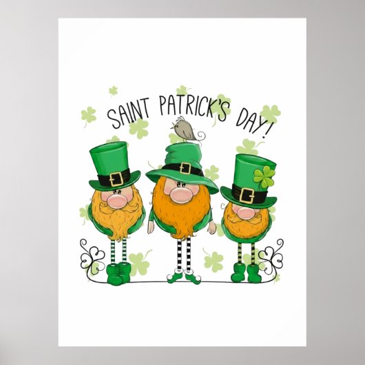 Funny Saint Patrick's Day T-Shirt Irish Shamrock Poster (Voorkant)