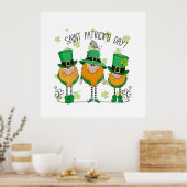 Funny Saint Patrick's Day T-Shirt Irish Shamrock Poster (Keuken)