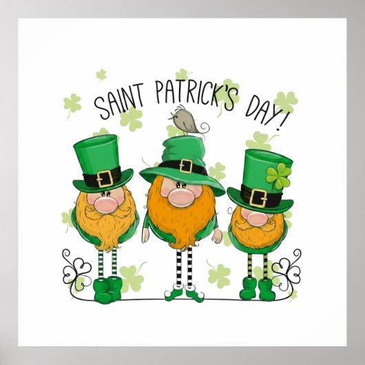 Funny Saint Patrick's Day T-Shirt Irish Shamrock Poster (Voorkant)