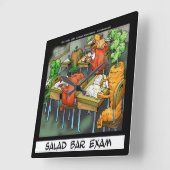 Funny Salad Bar-wandklok Vierkante Klok (Hoek)