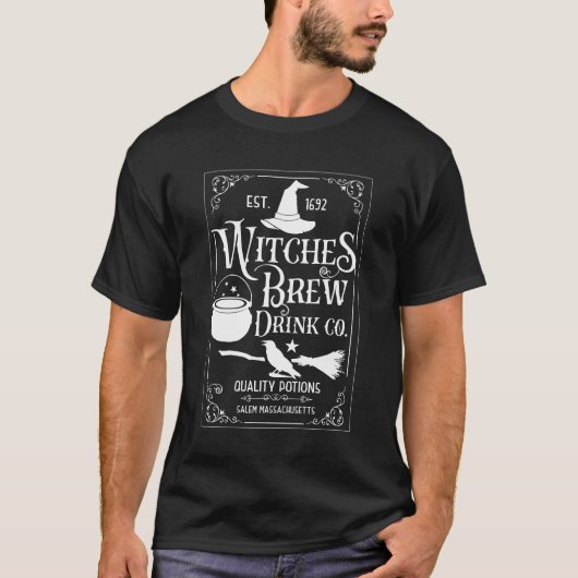 Funny Salem Witches Brew Drink Halloween Costume T-shirt (Voorkant)