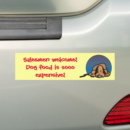 Funny Salesman Welkom sticker (Op auto)