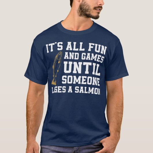 Funny Salmon Vist Citaat Alaska Angler T-shirt (Voorkant)