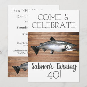 Funny Salmon Vist de geboorte van volwassen Mannen Kaart