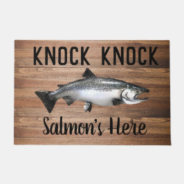 Funny Salmon Vist Pun Knock Knock Deurmat
