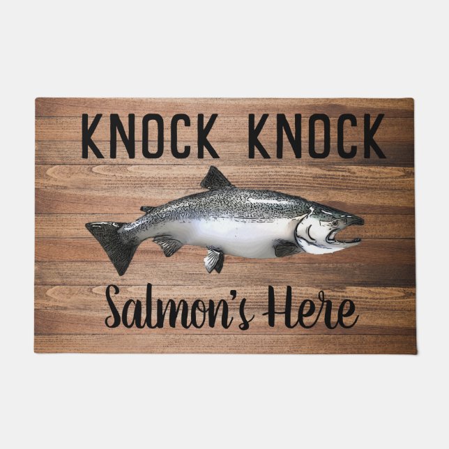 Funny Salmon Vist Pun Knock Knock Deurmat (Voorkant)