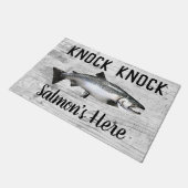 Funny Salmon Vist Pun Knock Knock Deurmat (Schuin)