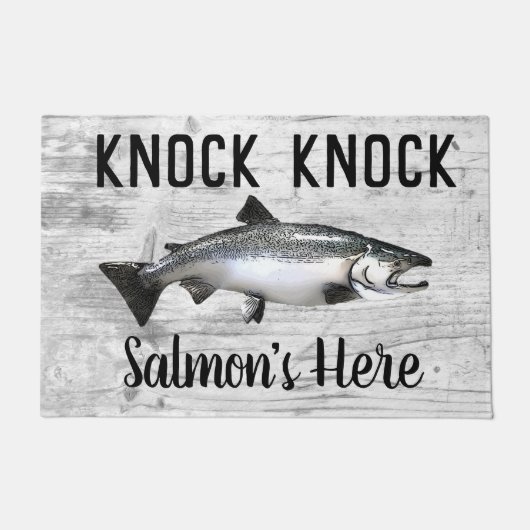 Funny Salmon Vist Pun Knock Knock Deurmat (Voorkant)