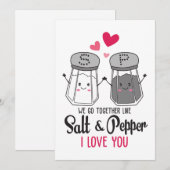 Funny Salt and Pepper Card, Funny Valentijnsdag Feestdagenkaart (Voorkant / Achterkant)