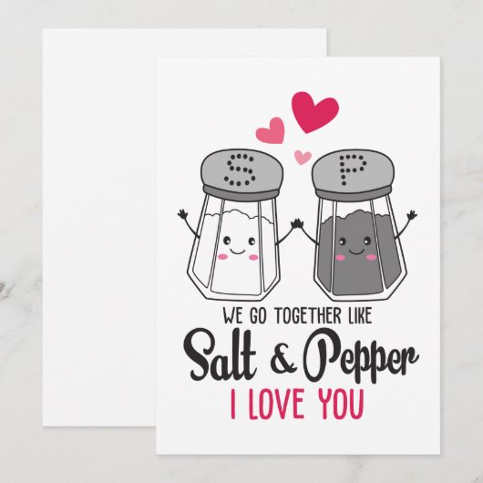 Funny Salt and Pepper Card, Funny Valentijnsdag Feestdagenkaart (Voorkant / Achterkant)