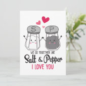 Funny Salt and Pepper Card, Funny Valentijnsdag Feestdagenkaart (Staand voorkant)